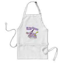 hit the beach hard funny bikini hippo aprons