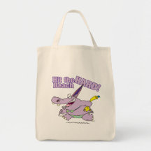 hit the beach hard funny bikini hippo bags