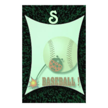 Hitching a ride ladybug on baseball custom stationery