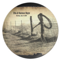 Hitching Post Commemorative WeddingPlate