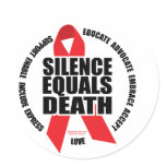 HIV/AIDS: Silence Equals Death Sticker