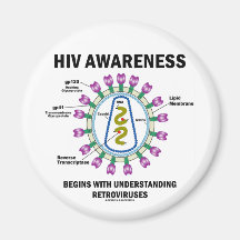 HIV Awareness Begins Understanding Retroviruses Refrigerator Magnet