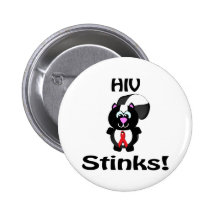 HIV Stinks Skunk Awareness Design Buttons