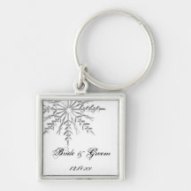 Hiver de flocon de neige épousant Keychain Porte-clef