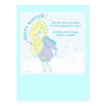 hiver heureux cartes postales
