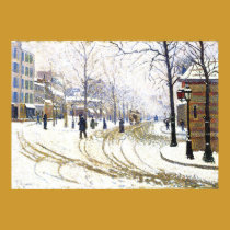 Hiver sur Boulevard de Clichy, France affiches