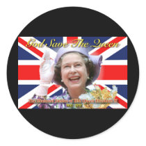 HM Queen Elizabeth II Diamond Jubilee Round Stickers