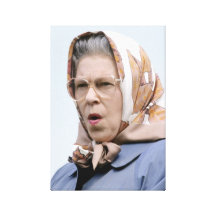 HM Queen Elizabeth II Windsor 1990 Stretched Canvas Print