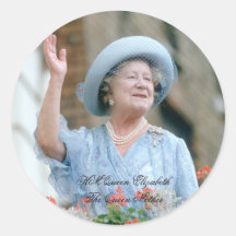 HM Queen Elizabeth, The Queen Mother 1985 Round Sticker