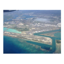 Hnolulu Airport from sky postcards