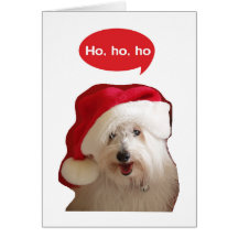 Ho Ho Ho carte de Noël de chien de coton