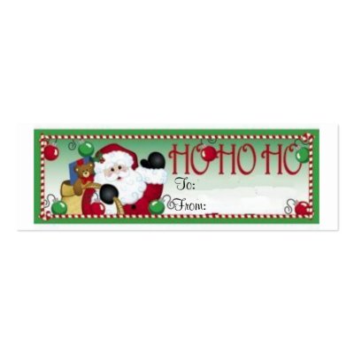 Ho Ho Ho Christmas Gift Tag Card Business Card by darshe40
