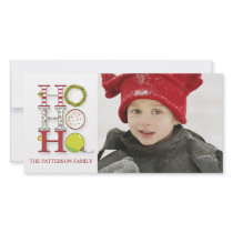 HO HO HO Holiday Christmas Greeting Photo Card
