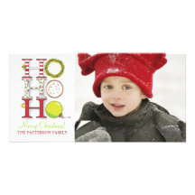 HO HO HO Merry Christmas Photo Greeting Customized Photo Card