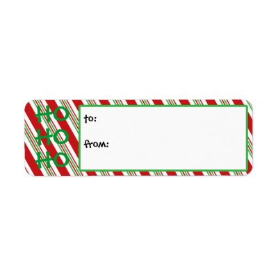 Ho Ho Ho Peppermint Holiday Gift Tags Return Address Labels by EverAfter