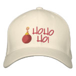 Ho Ho Ho! Red Ball Christmas Tree Ornament Embroidered Hats