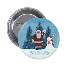 Ho ho ho Santa Button