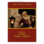 Ho Ho Ho Santa Christmas Card - Red