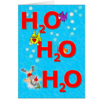 Ho Ho Ho underwater Christmas Card cards