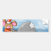 ho ho merry christmas mouse bumper stickers
