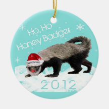Ho, Ho ornement de Noël 2012 de blaireau de miel