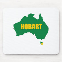 Hobart Green and Gold Map T-Shirt Mouse Pads