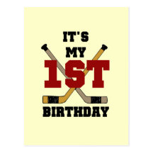 Hockey 1st Birthday Tshirts and Gifts Post Card
