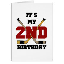 Hockey 2nd Birthday T shirts and Gifts Greeting Cards