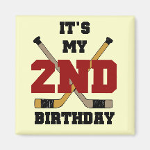 Hockey 2nd Birthday T shirts and Gifts Refrigerator Magnet