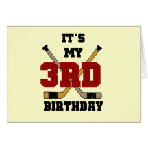 Hockey 3rd Birthday Tshirts and Gifts Cards