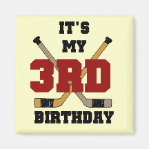 Hockey 3rd Birthday Tshirts and Gifts Fridge Magnet