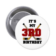 Hockey 3rd Birthday Tshirts and Gifts Pins
