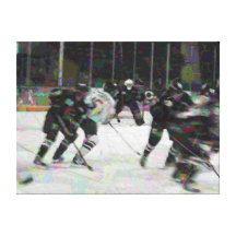 Hockey Action Art Stretched Canvas Print