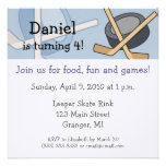 Hockey Birthday Party Invitations 5.25x5.25 in