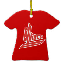 Hockey Blades Christmas Ornament