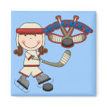 HOCKEY - Brunette Girl Tshirts and Gifts Fridge Magnets