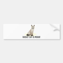 Hockey Cat Pissed Bumper Stickers