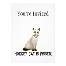 Hockey Cat Pissed Cards