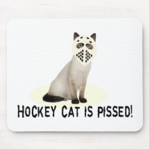 Hockey Cat Pissed Mousepads