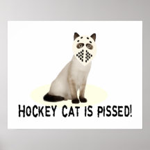 Hockey Cat Pissed Poster