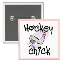Hockey Chick Tshirts and Gifts Pin