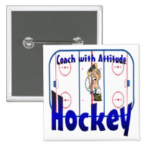 Hockey Coach With Attitude Buttons
