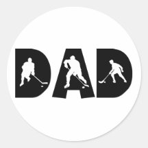 Hockey Dad Gift Round Stickers