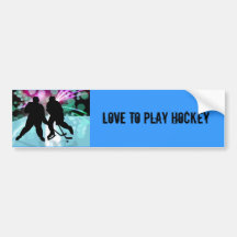 Hockey Duo Face Off Bumper Sticker