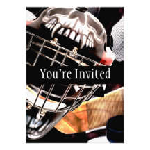 Hockey Gear Grunge Style Custom Invites