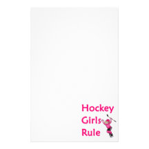 Hockey Girls Rule Stationery Design