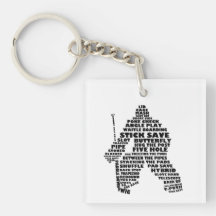 Hockey Goalie Text Art Keychain