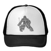 Hockey Goalie Text Art Mesh Hat