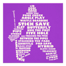 Hockey Goalie Text Art Party Invitations