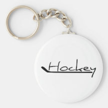 Hockey - Hockey With Hockey Stick Key Chain